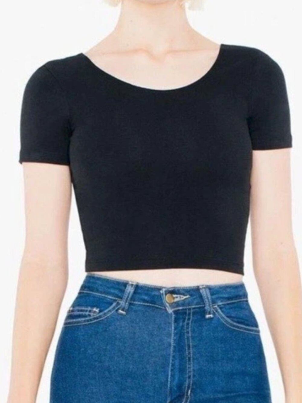 American Apparel Cotton Scoopneck Crop